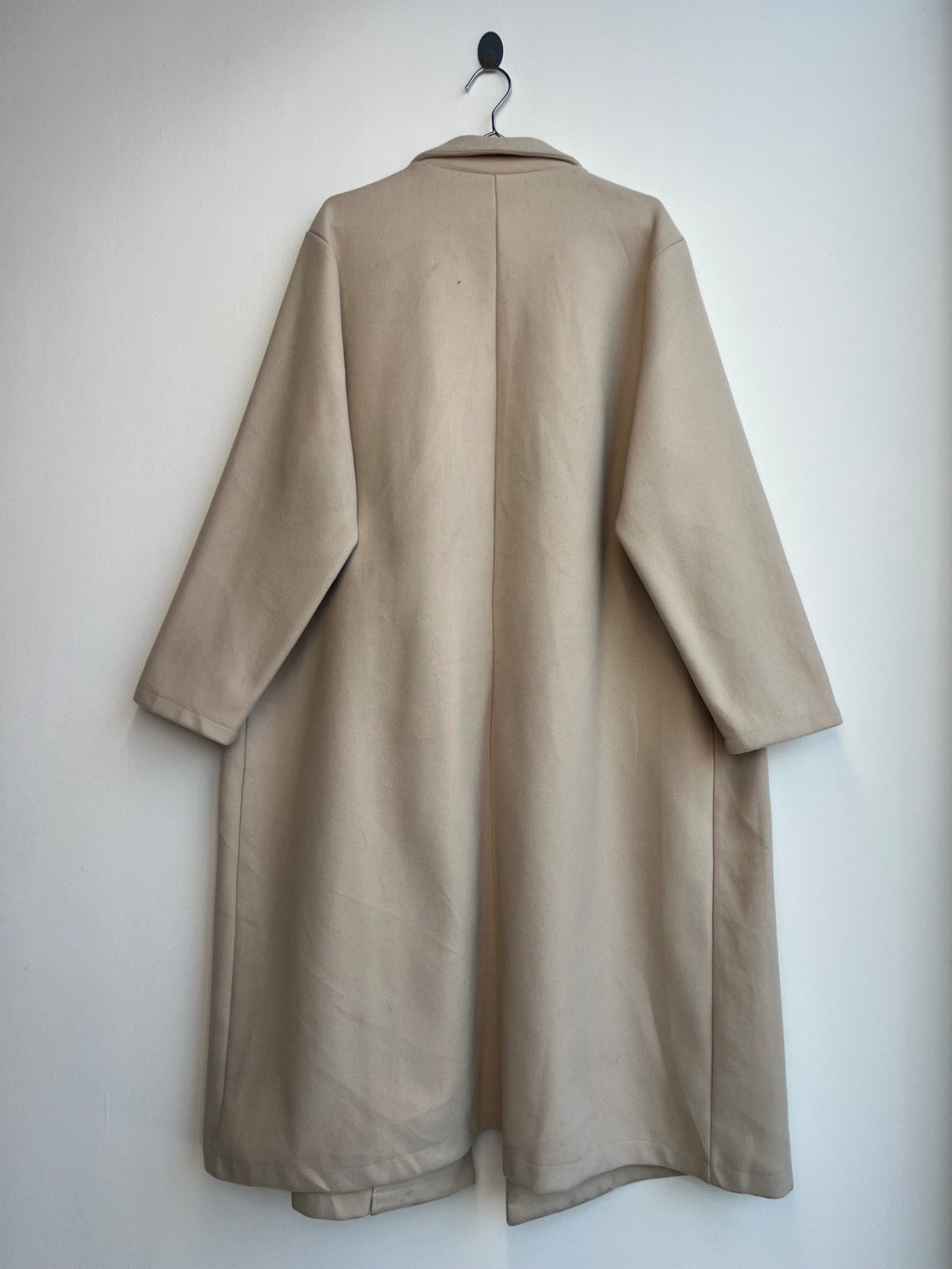 Cream Double Breasted Long Coat