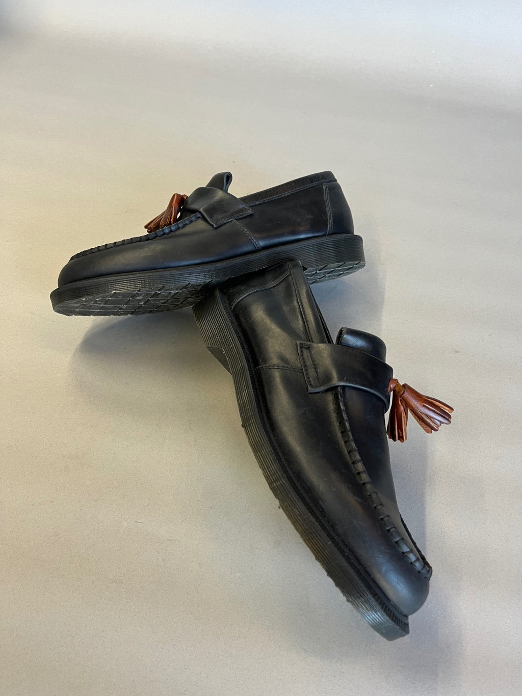 Black Dr Martens Adrian Brown Tassel