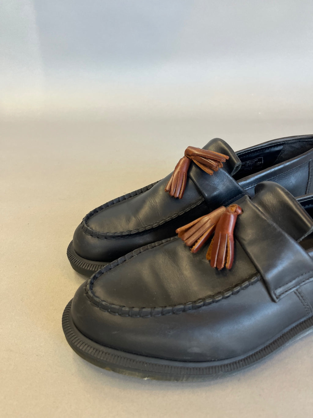 Black Dr Martens Adrian Brown Tassel