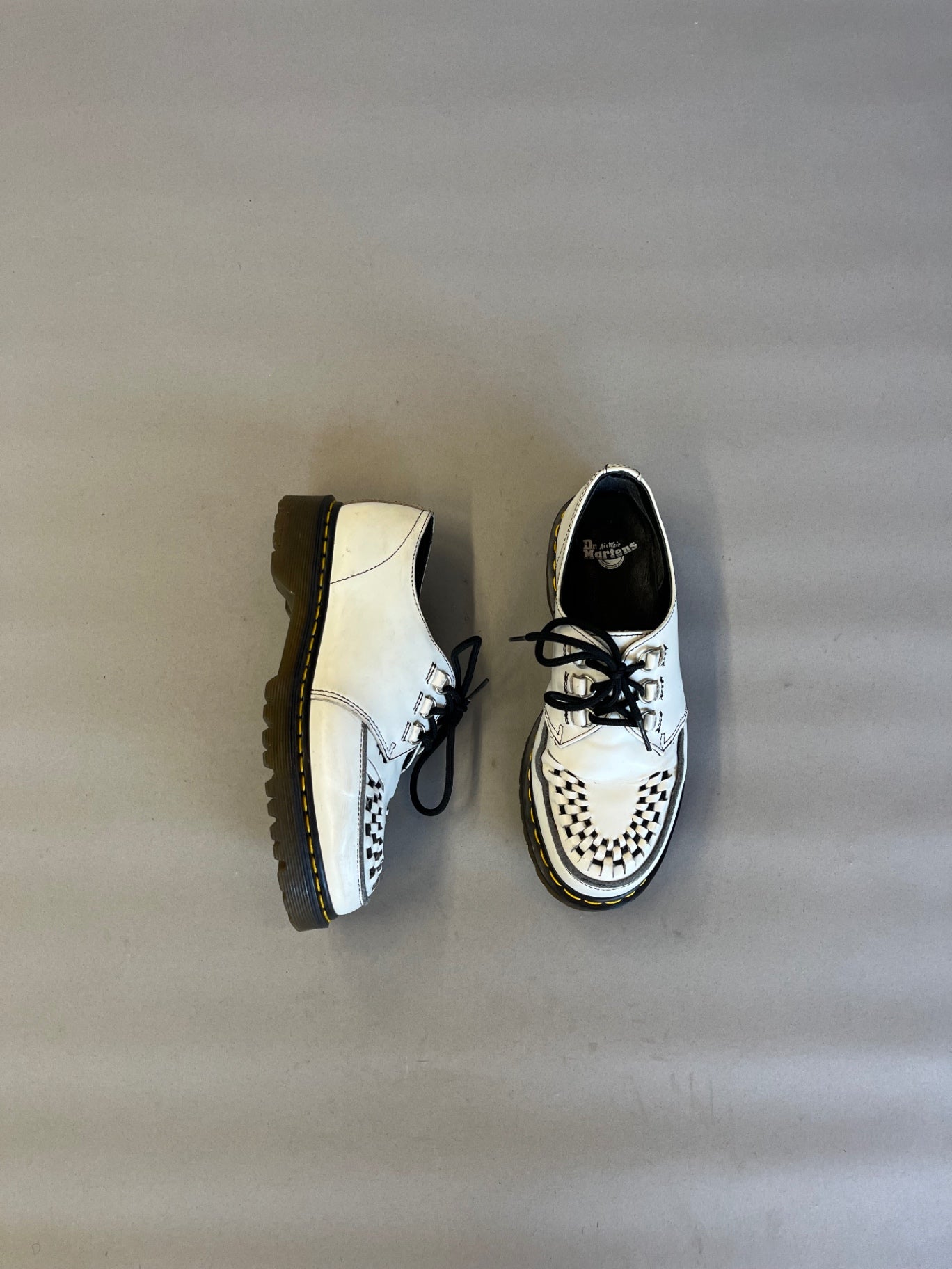 White Dr Martens Ramsey Leather Creepers