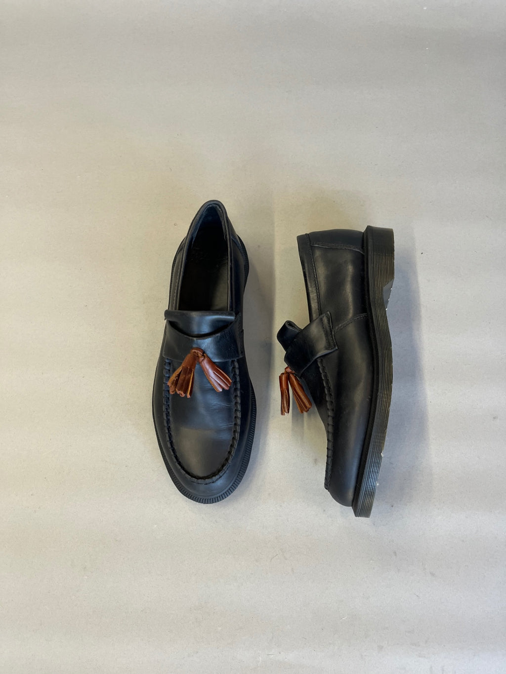 Black Dr Martens Adrian Brown Tassel