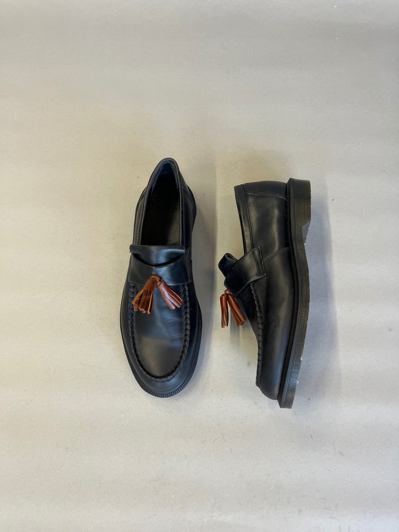Black Dr Martens Adrian Brown Tassel