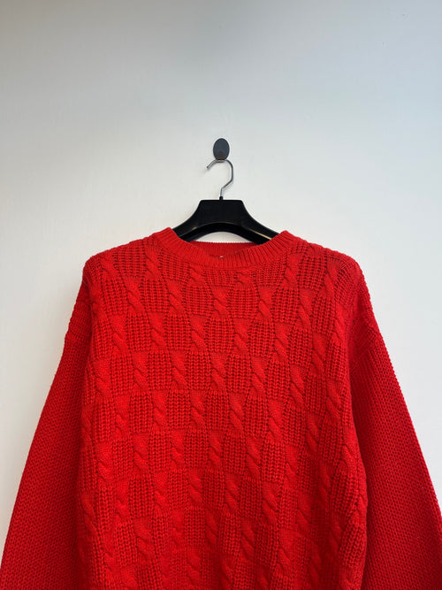 Red Cable Knit Sweater