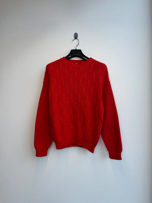 Red Cable Knit Sweater