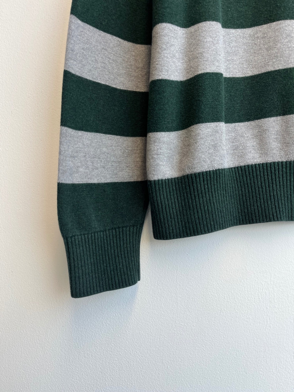 Tommy Hilfiger Green Striped Quarter Zip