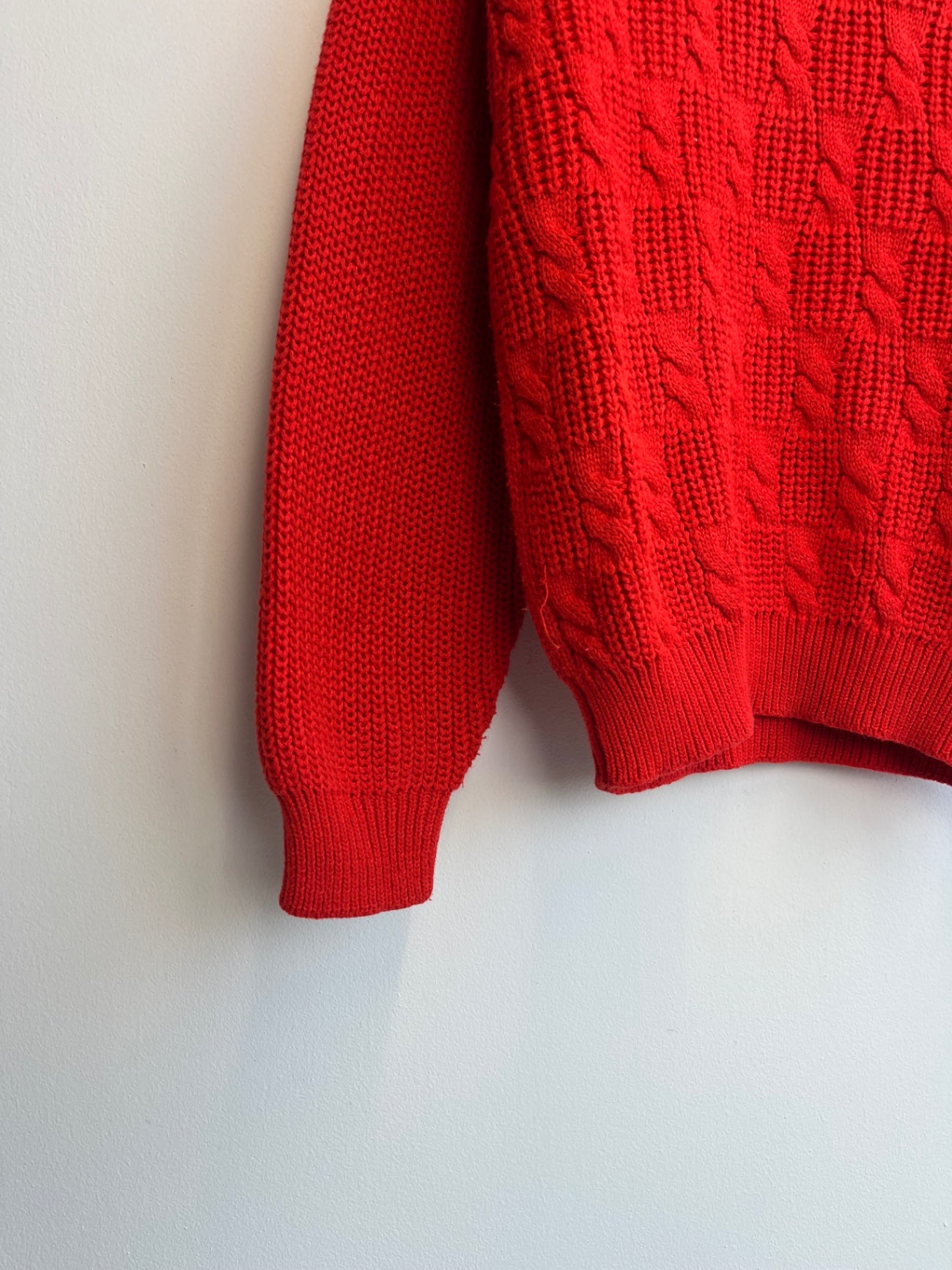 Red Cable Knit Sweater