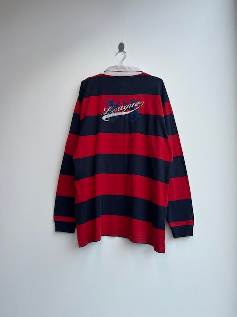 Tommy Hilfiger Red and Navy Rugby Shirt