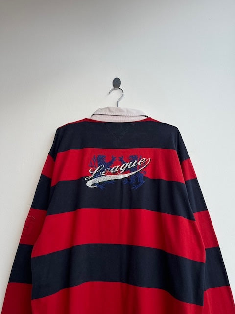 Tommy Hilfiger Red and Navy Rugby Shirt
