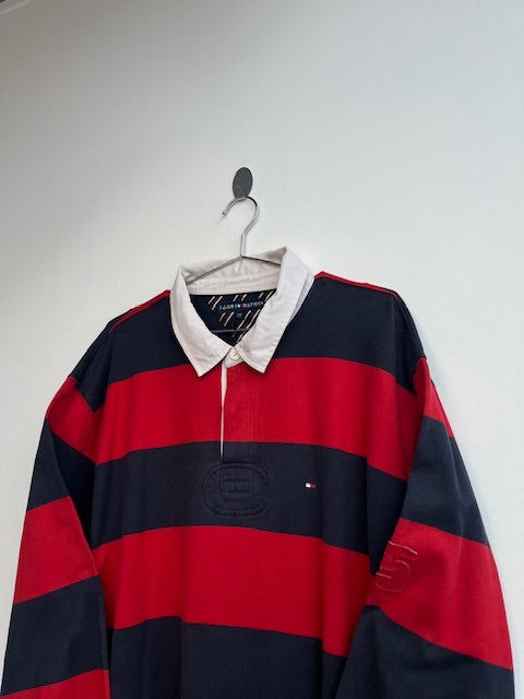 Tommy Hilfiger Red and Navy Rugby Shirt