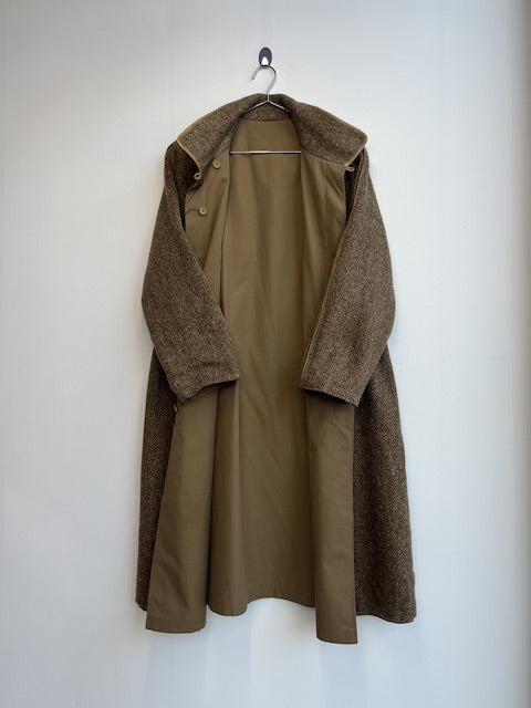 Herringbone Tweed Reversible Coat