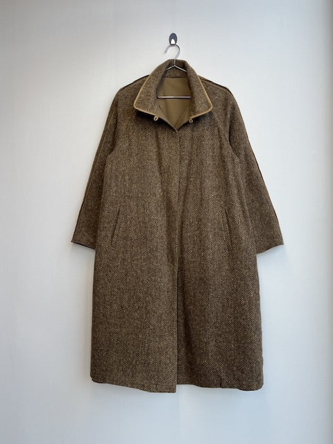 Herringbone Tweed Reversible Coat