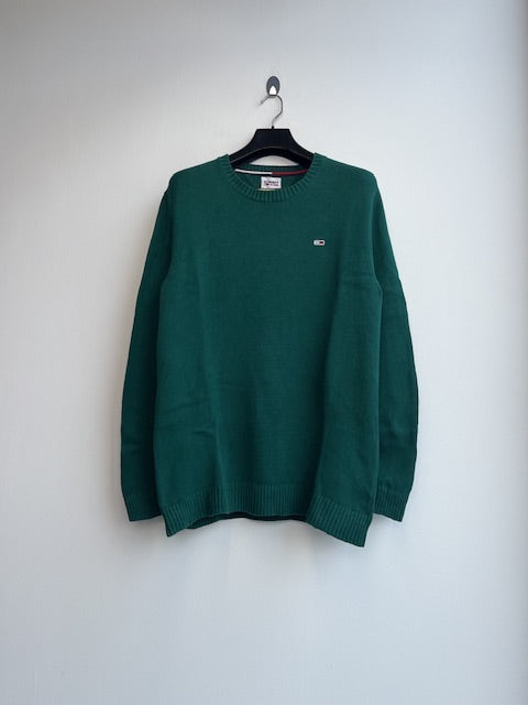 Tommy Jeans Green Knit Crewneck