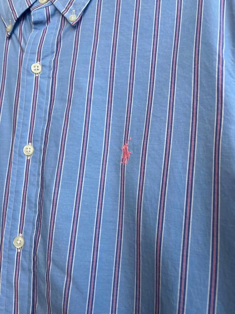 Ralph Lauren Blue and Pink Striped Shirt