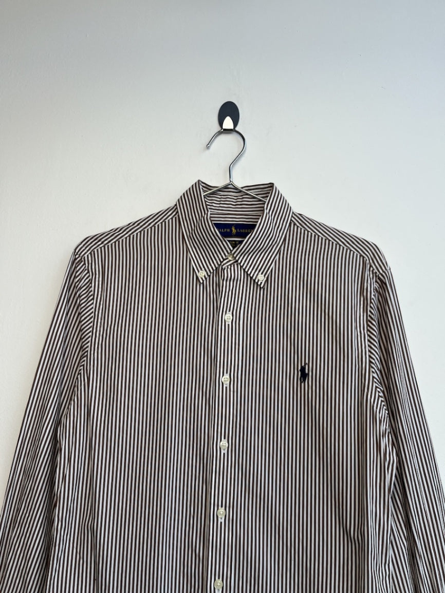 RL Brown Stripe Oxford