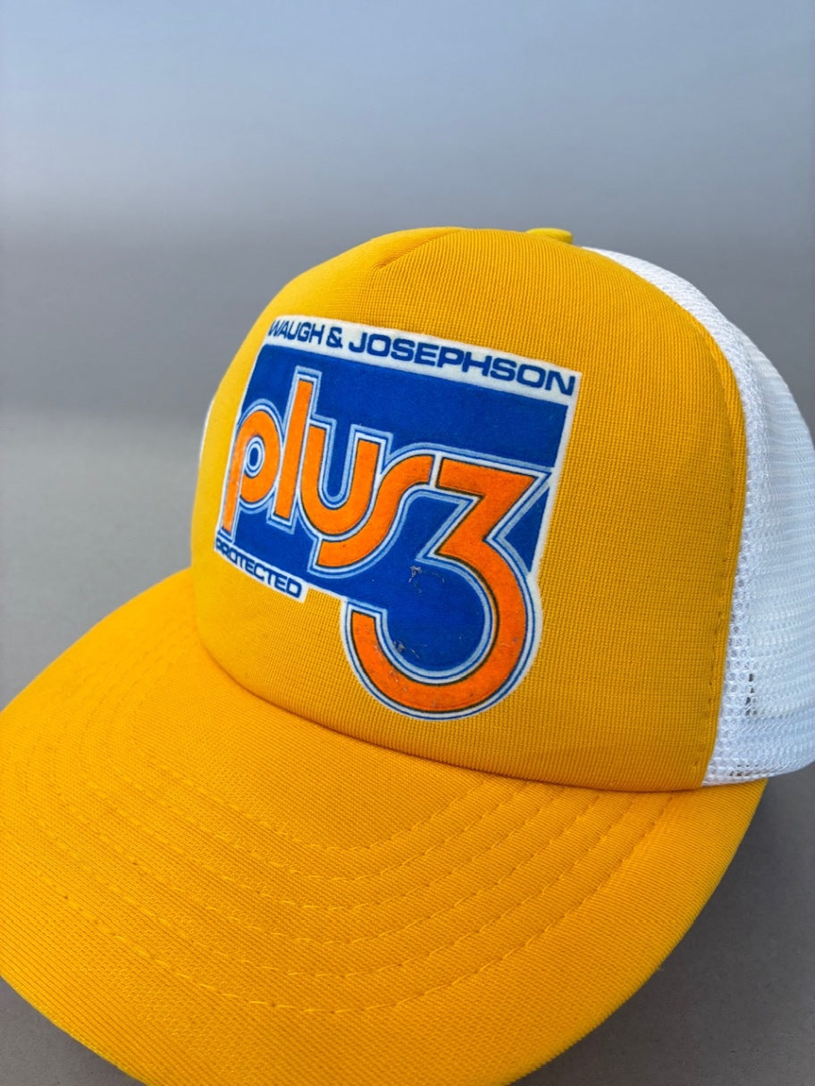 Plus 3 Yellow Trucker Cap