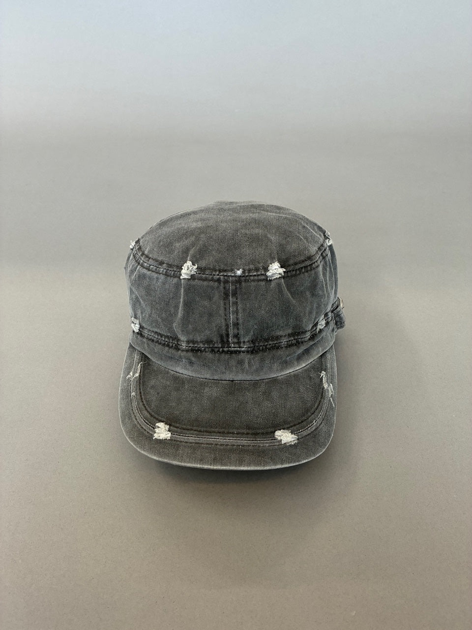 Grey Distressed Cadet Cap