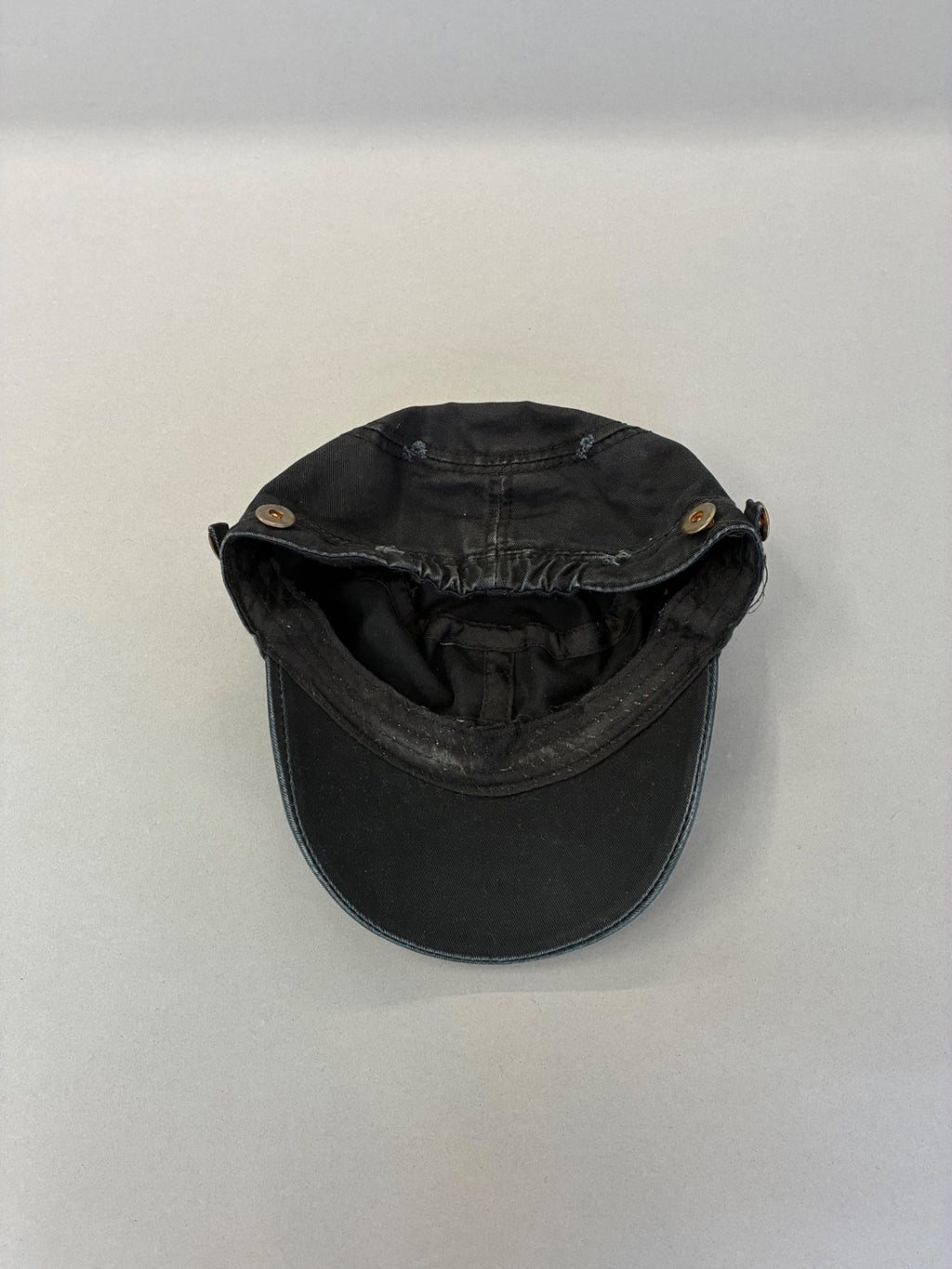 Black Distressed Cadet Cap