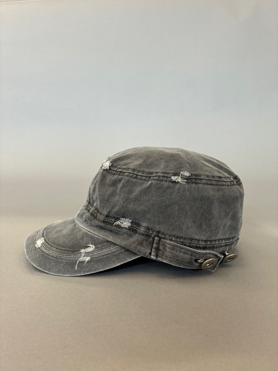 Grey Distressed Cadet Cap