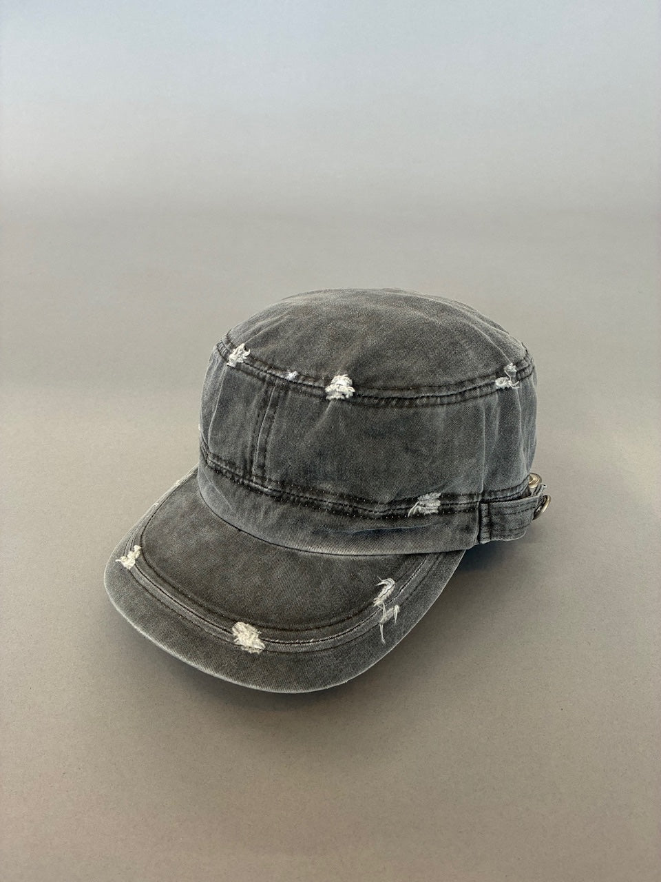 Grey Distressed Cadet Cap