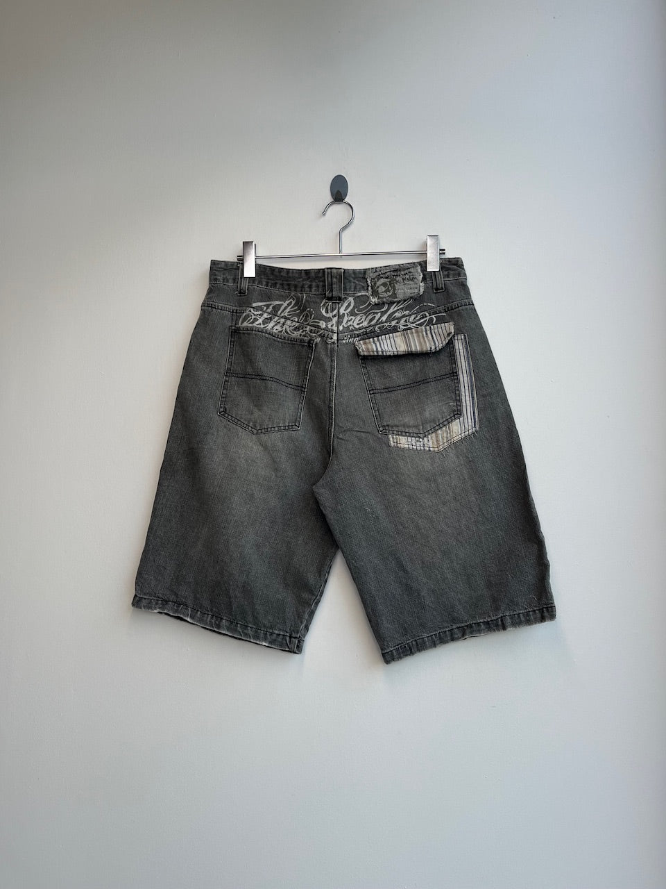 The Realm Grey Denim Shorts