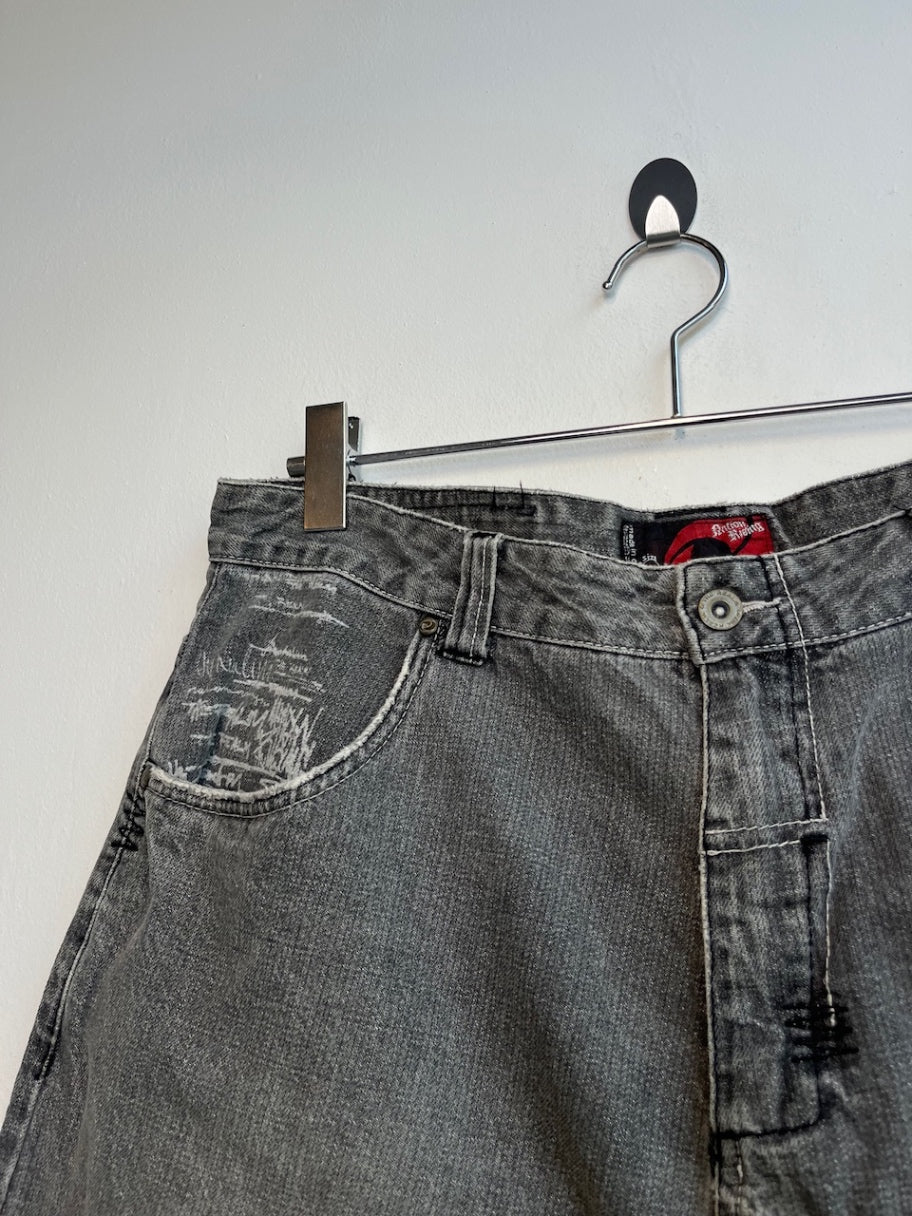The Realm Grey Denim Shorts