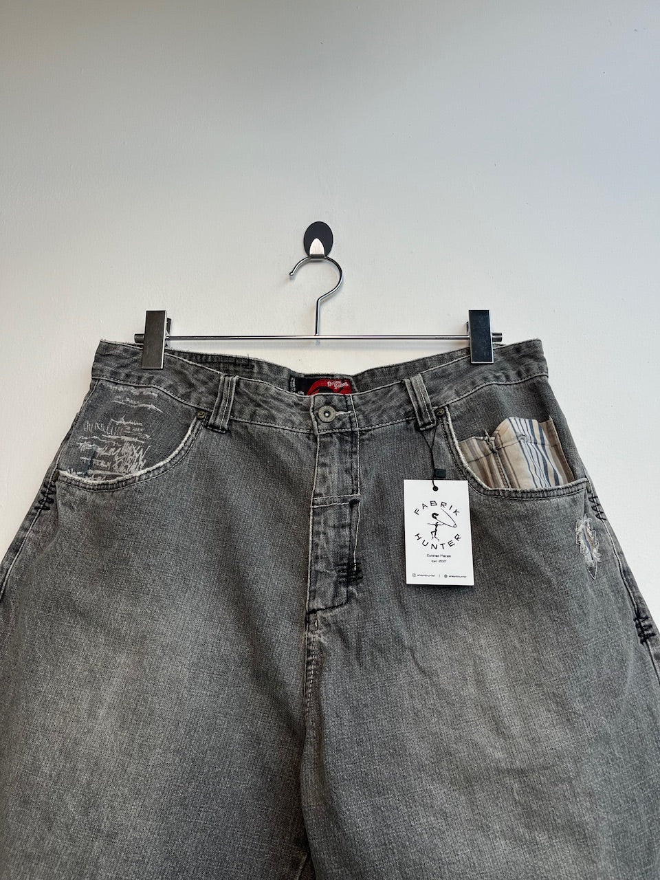 The Realm Grey Denim Shorts