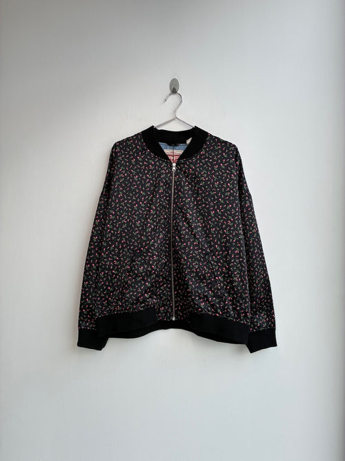 Levi Strauss Black Floral Bomber Jacket