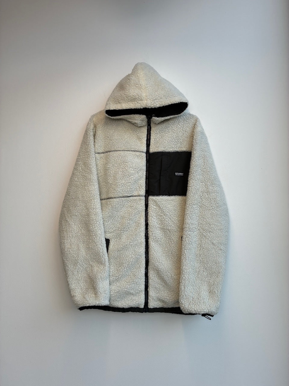 Stussy Black Sherpa Reversible Jacket