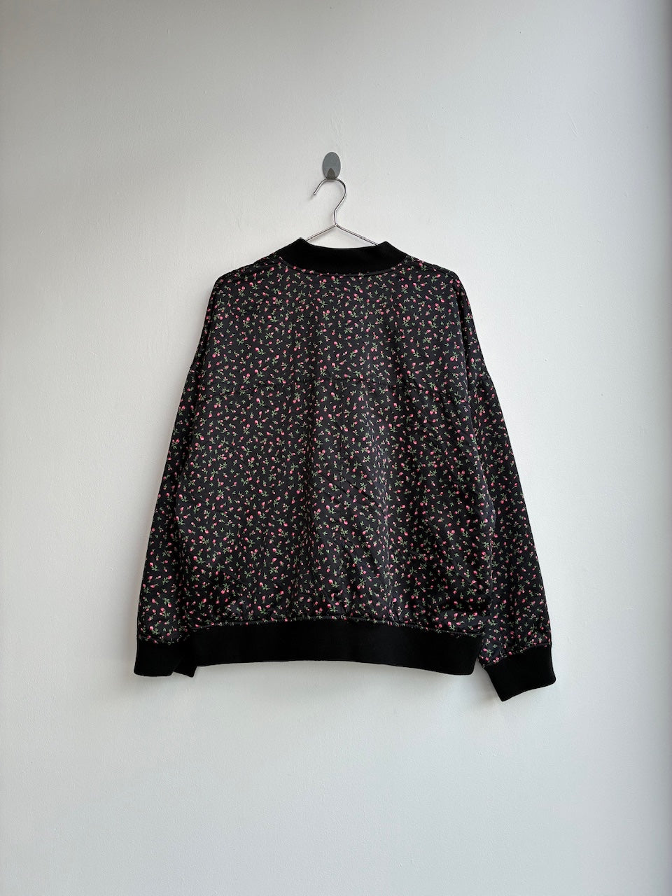 Levi Strauss Black Floral Bomber Jacket