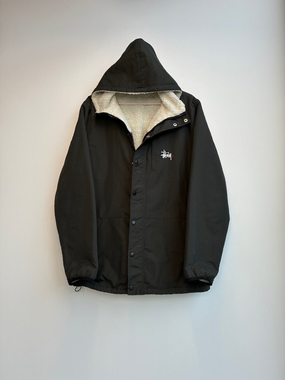 Stussy Black Sherpa Reversible Jacket