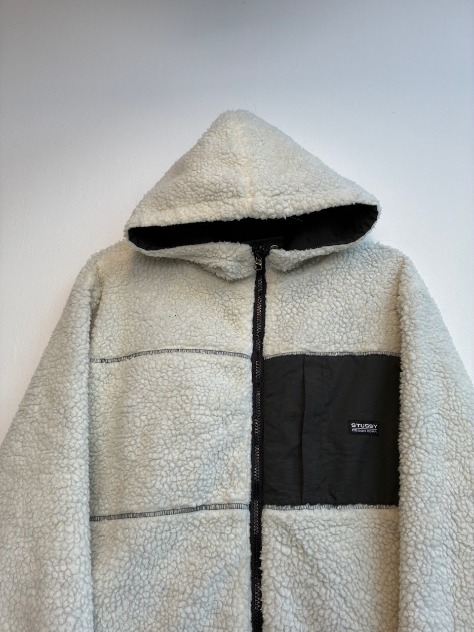 Stussy Black Sherpa Reversible Jacket