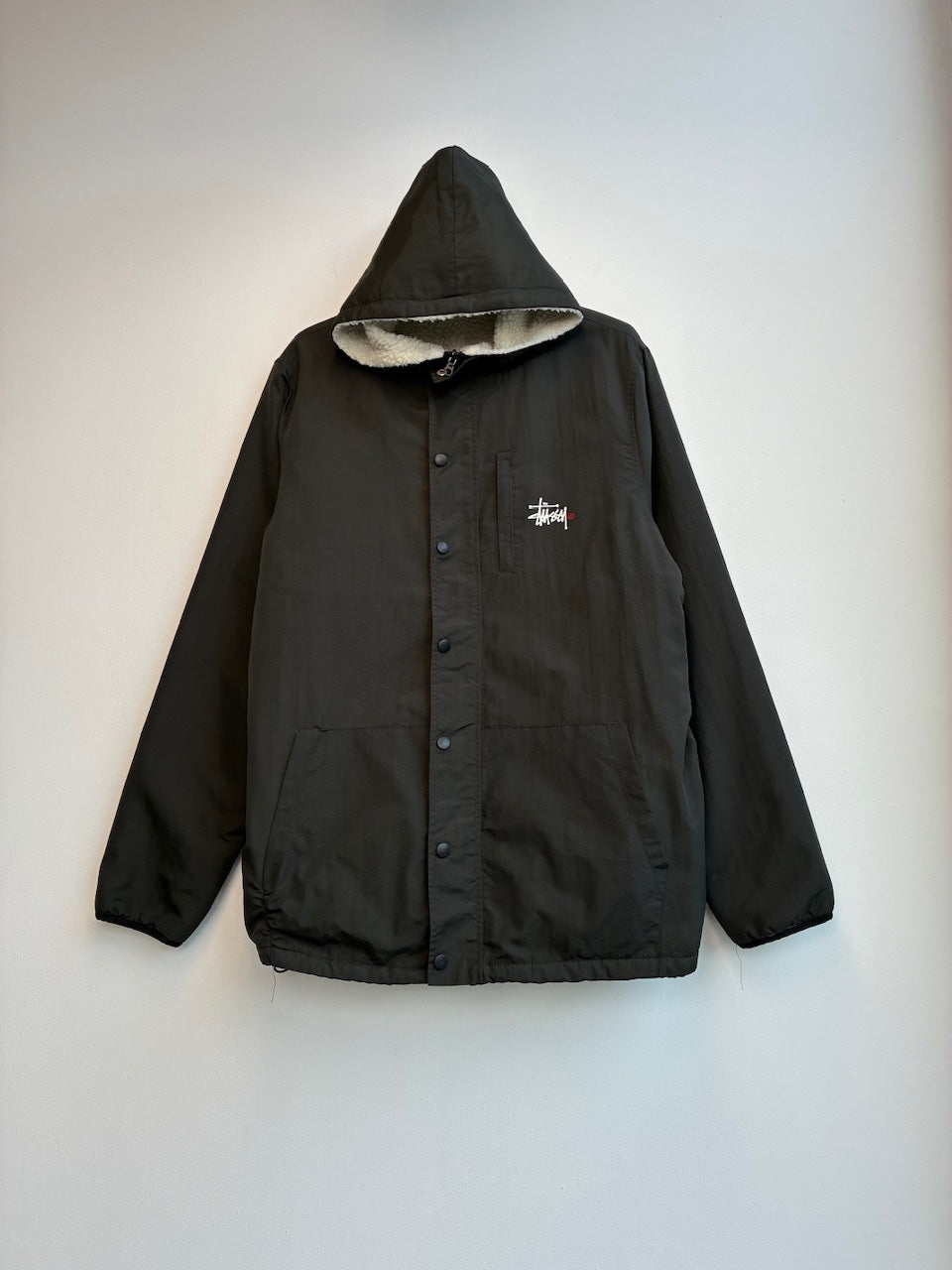 Stussy Black Sherpa Reversible Jacket