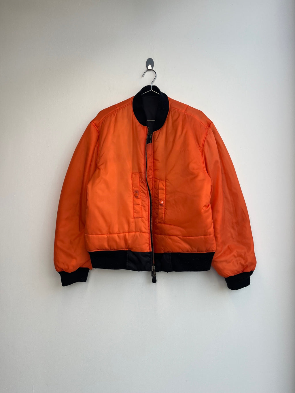 Black Reversible Bomber Jacket