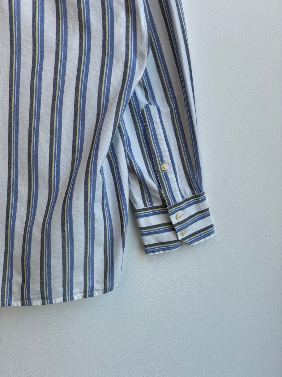 Tommy Hilfiger Blue and Yellow Striped Shirt
