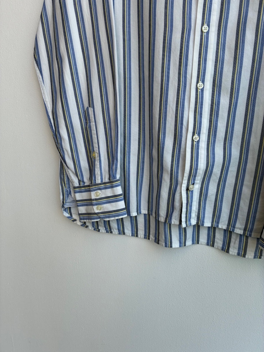 Tommy Hilfiger Blue and Yellow Striped Shirt