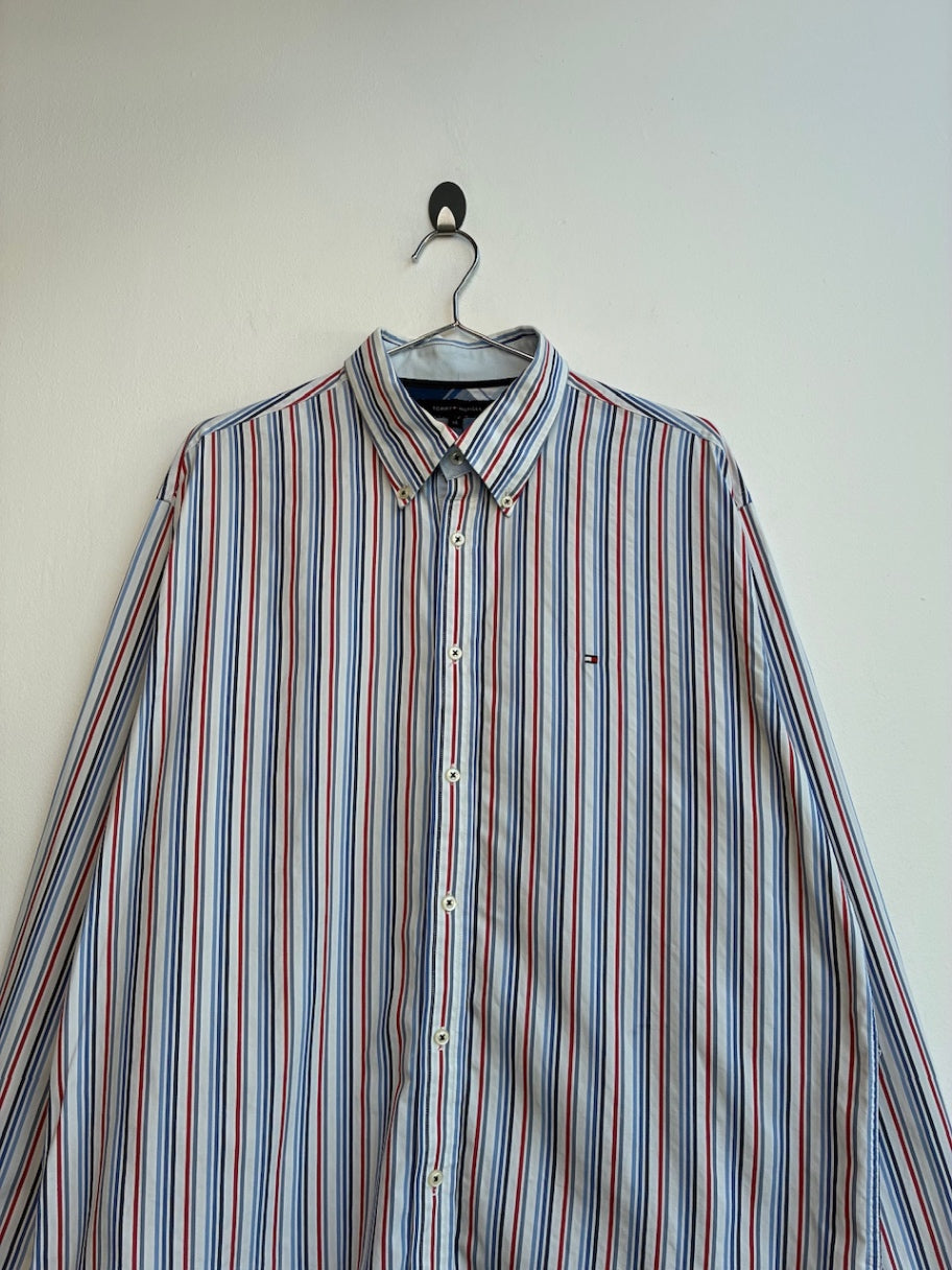 Tommy Hilfiger Red and Blue Striped Shirt