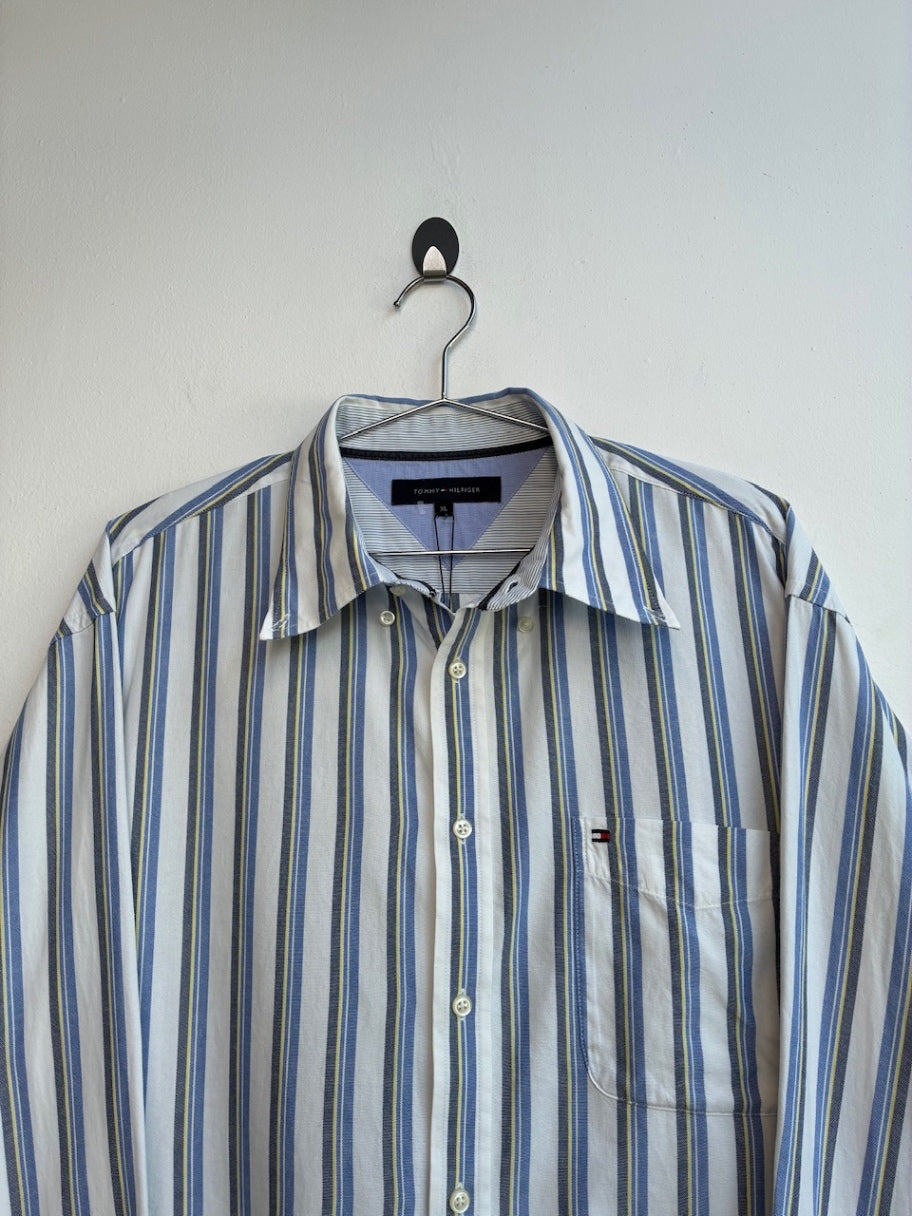 Tommy Hilfiger Blue and Yellow Striped Shirt