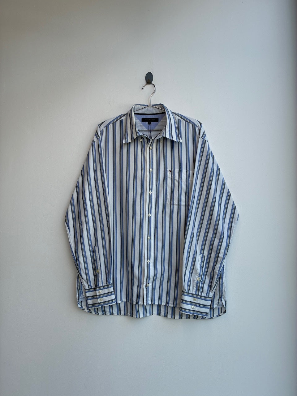 Tommy Hilfiger Blue and Yellow Striped Shirt