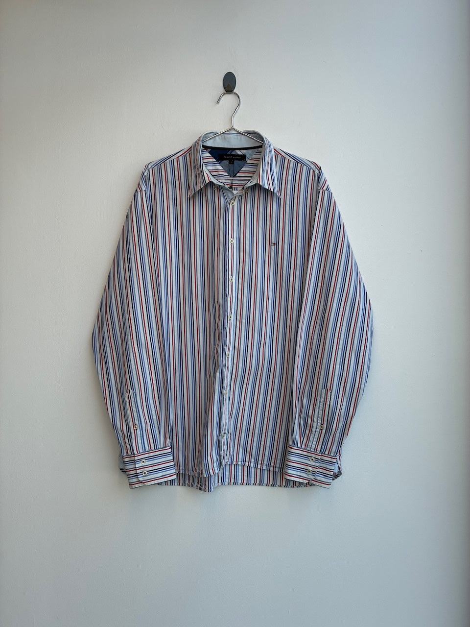Tommy Hilfiger Red and Blue Striped Shirt