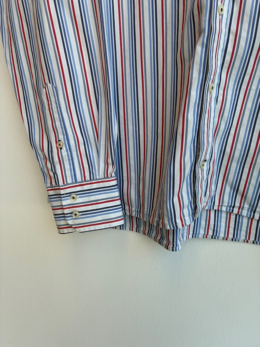 Tommy Hilfiger Red and Blue Striped Shirt