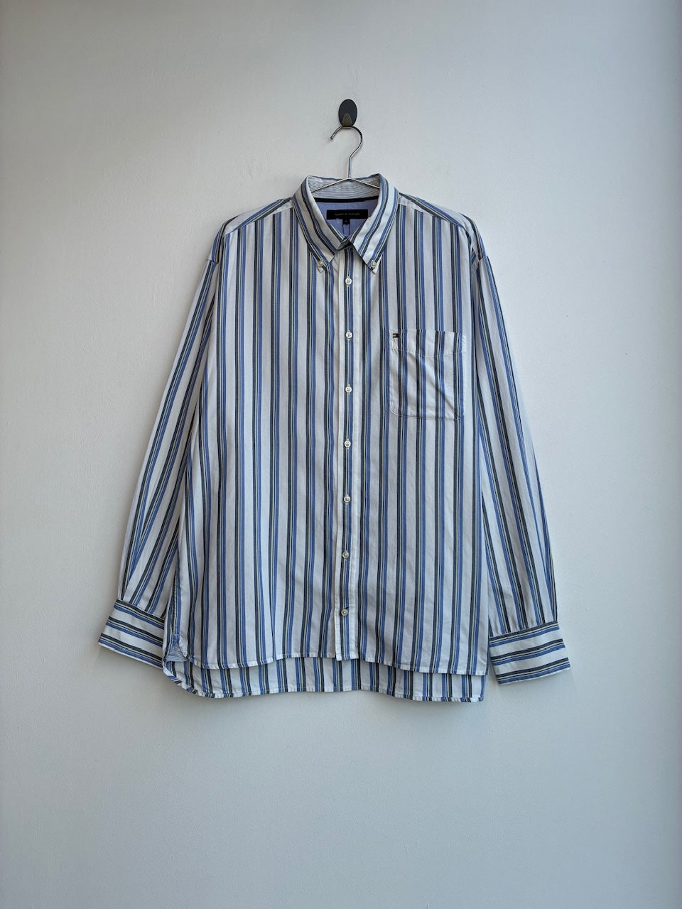 Tommy Hilfiger Blue and Yellow Striped Shirt