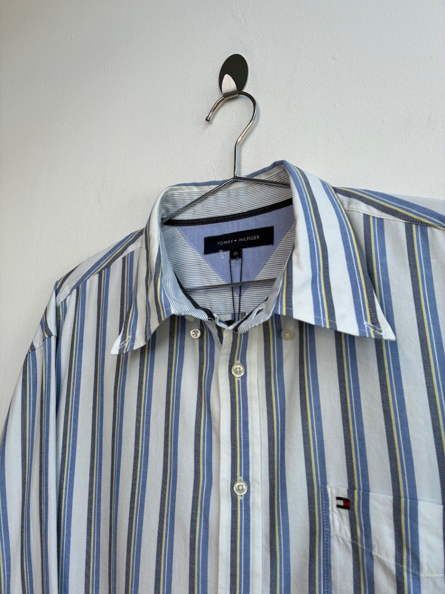 Tommy Hilfiger Blue and Yellow Striped Shirt